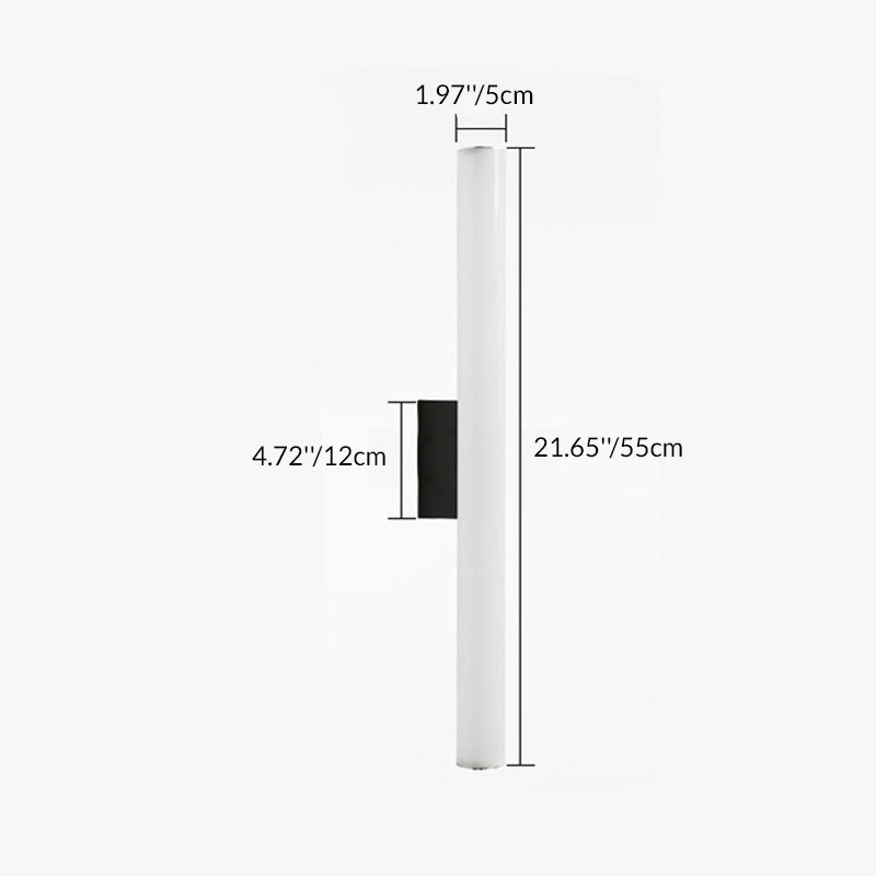 Modern Minimalist Acrylic Aluminum Cylindrical Strip LED Wall Sconce Lamp For Outdoor