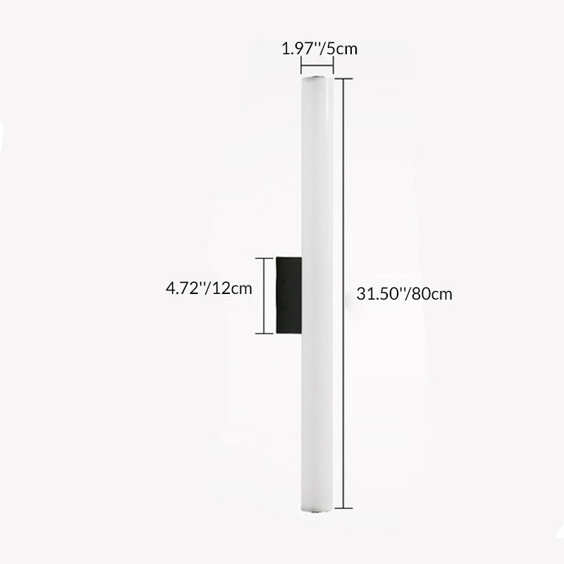 Modern Minimalist Acrylic Aluminum Cylindrical Strip LED Wall Sconce Lamp For Outdoor