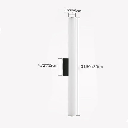 Modern Minimalist Acrylic Aluminum Cylindrical Strip LED Wall Sconce Lamp For Outdoor