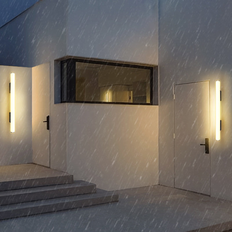 Modern Minimalist Acrylic Aluminum Cylindrical Strip LED Wall Sconce Lamp For Outdoor