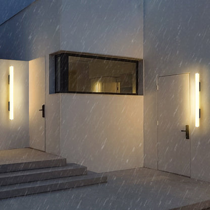 Modern Minimalist Acrylic Aluminum Cylindrical Strip LED Wall Sconce Lamp For Outdoor