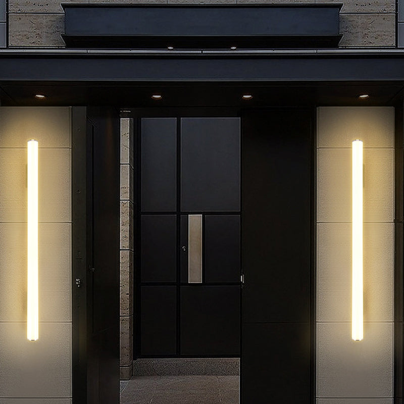 Modern Minimalist Acrylic Aluminum Cylindrical Strip LED Wall Sconce Lamp For Outdoor