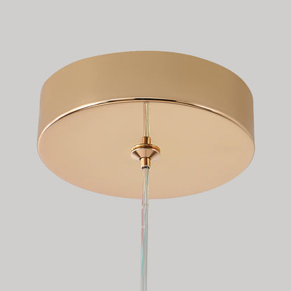 Contemporary Creative Crystal Iron Floral Round LED Pendant Light For Living Room