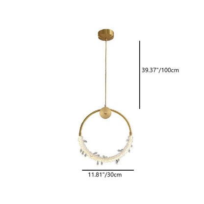 مصباح LED دائري معاصر من الكريستال النحاسي الإسكندنافي لغرفة المعيشة