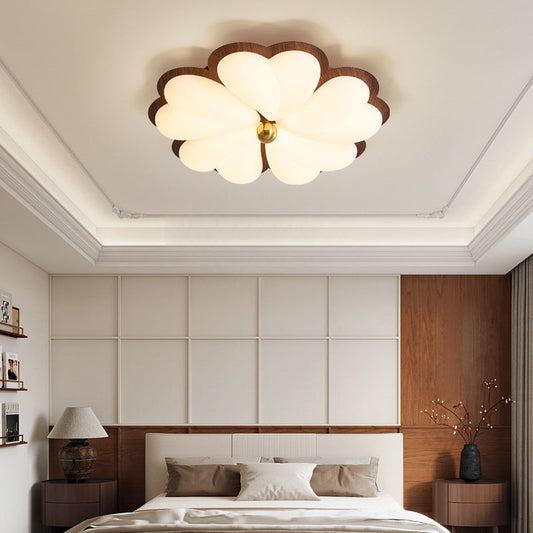 Traditional Chinese PE Iron Floral LED Flush Mount Ceiling Light For Bedroom