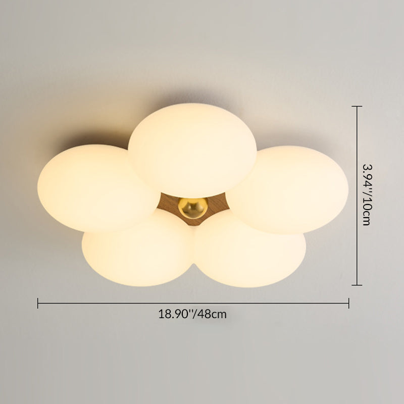 Traditional Vintage PE Iron Floral Round LED Flush Mount Ceiling Light For Bedroom