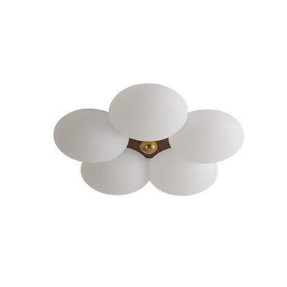 Traditional Vintage PE Iron Floral Round LED Flush Mount Ceiling Light For Bedroom