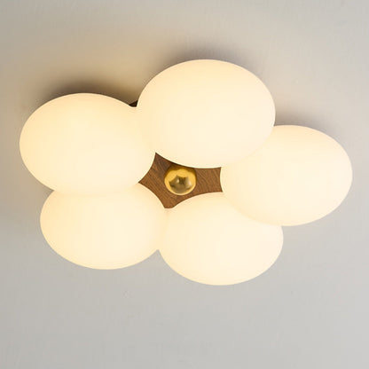 Traditional Vintage PE Iron Floral Round LED Flush Mount Ceiling Light For Bedroom