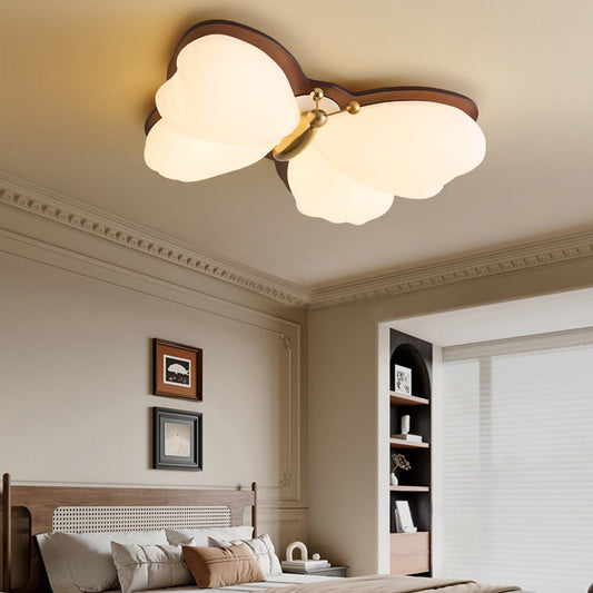 Traditional Chinese PE Iron Butterfly LED Flush Mount Ceiling Light For Bedroom