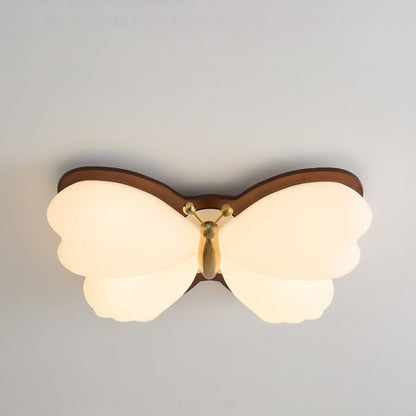 Traditional Chinese PE Iron Butterfly LED Flush Mount Ceiling Light For Bedroom