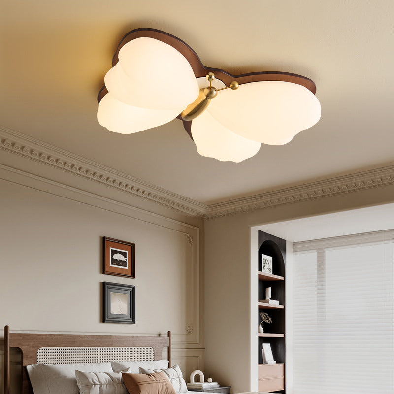 Traditional Chinese PE Iron Butterfly LED Flush Mount Ceiling Light For Bedroom