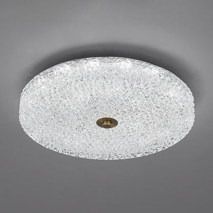 Contemporary Scandinavian Acrylic Stainless Steel Round Cylinder LED Flush Mount Ceiling Light For Bedroom