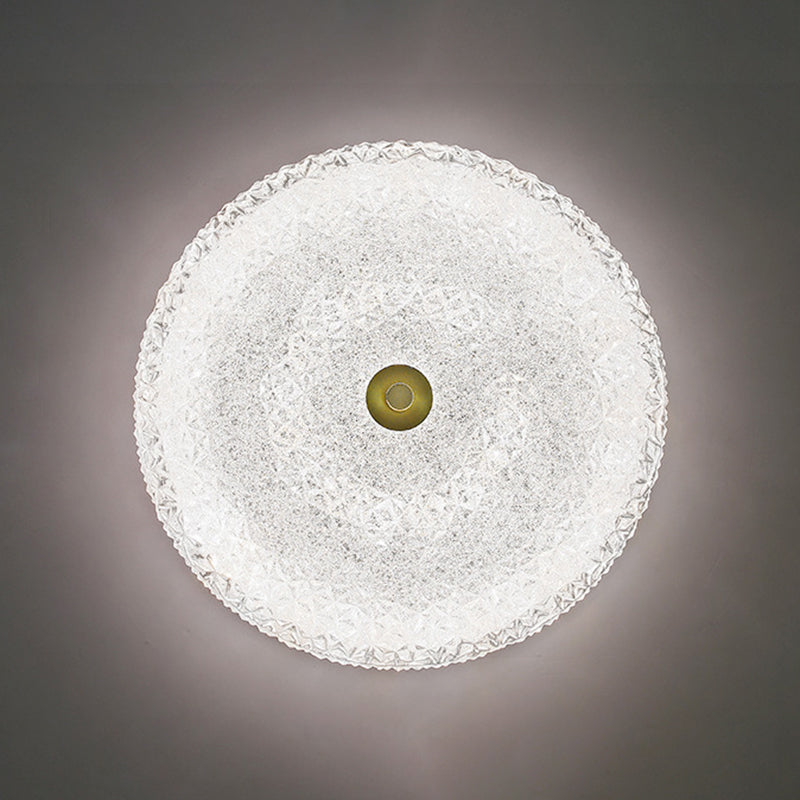 Contemporary Scandinavian Acrylic Stainless Steel Round Cylinder LED Flush Mount Ceiling Light For Bedroom