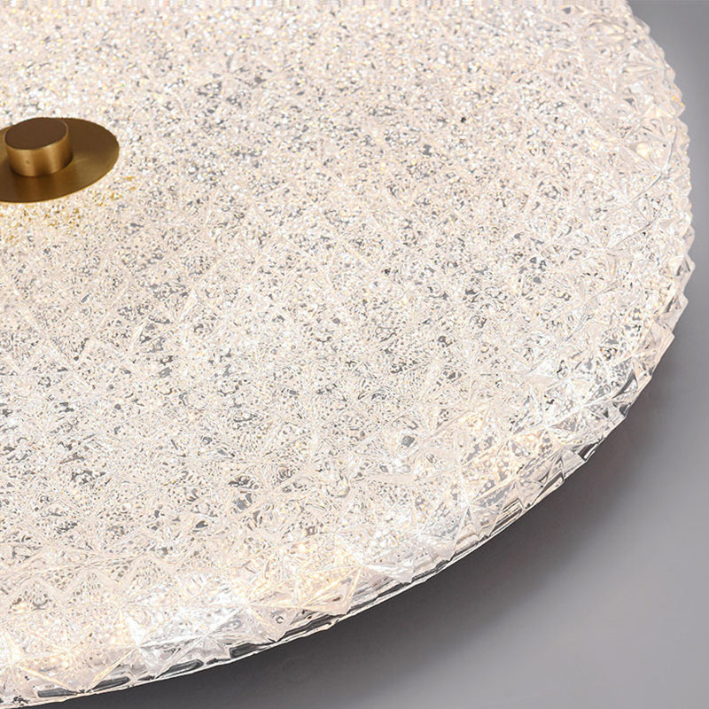 Contemporary Scandinavian Acrylic Stainless Steel Round Cylinder LED Flush Mount Ceiling Light For Bedroom