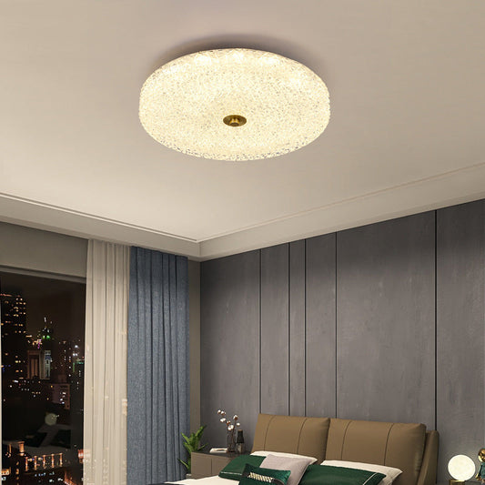 مصباح سقف LED دائري من الفولاذ المقاوم للصدأ مصنوع من الأكريليك بتصميم إسكندنافي معاصر لغرفة النوم