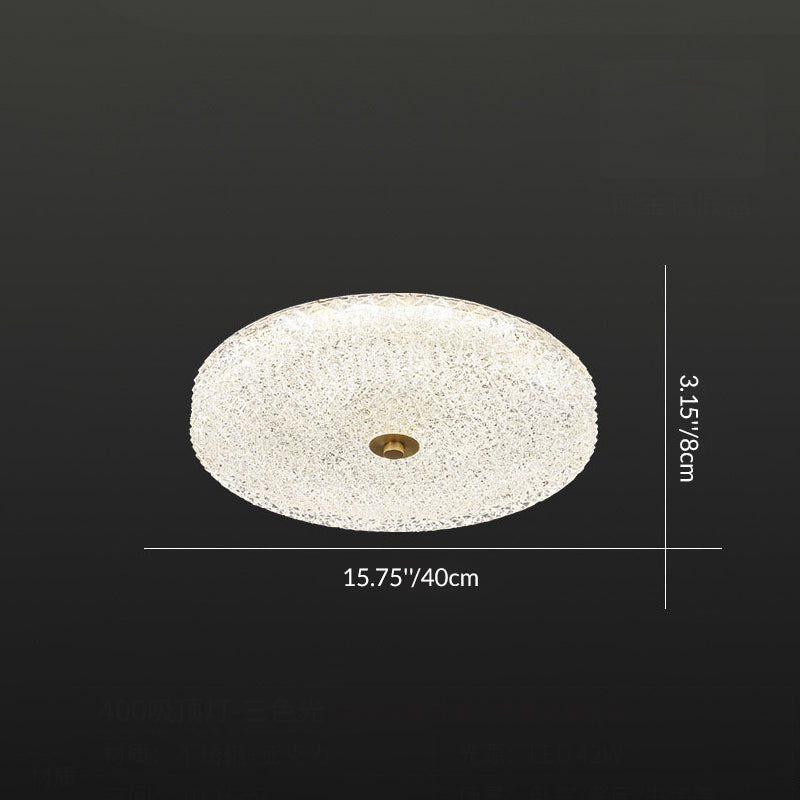 Contemporary Scandinavian Acrylic Stainless Steel Round Cylinder LED Flush Mount Ceiling Light For Bedroom