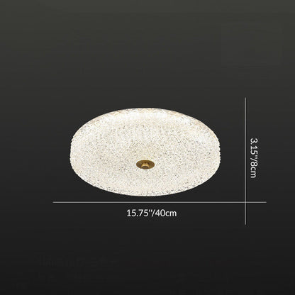 Contemporary Scandinavian Acrylic Stainless Steel Round Cylinder LED Flush Mount Ceiling Light For Bedroom