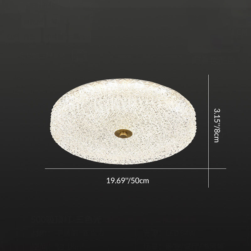 Contemporary Scandinavian Acrylic Stainless Steel Round Cylinder LED Flush Mount Ceiling Light For Bedroom