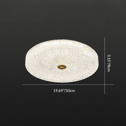 Contemporary Scandinavian Acrylic Stainless Steel Round Cylinder LED Flush Mount Ceiling Light For Bedroom