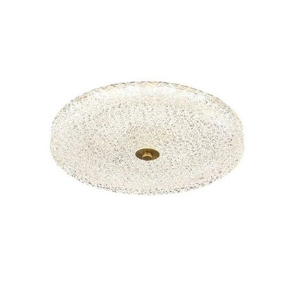 Contemporary Scandinavian Acrylic Stainless Steel Round Cylinder LED Flush Mount Ceiling Light For Bedroom