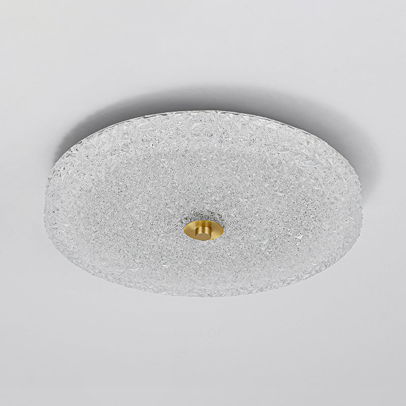 Contemporary Scandinavian Acrylic Stainless Steel Round Cylinder LED Flush Mount Ceiling Light For Bedroom