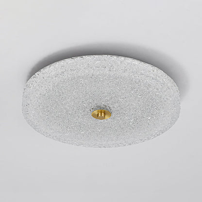 Contemporary Scandinavian Acrylic Stainless Steel Round Cylinder LED Flush Mount Ceiling Light For Bedroom