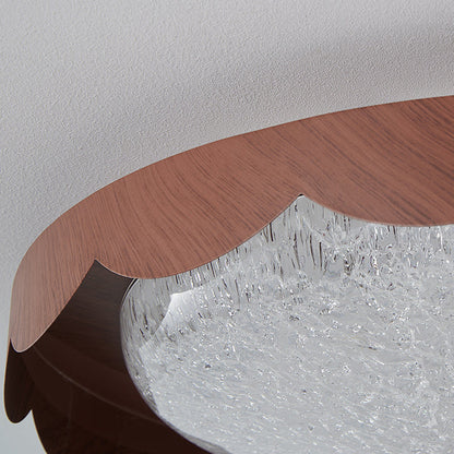 Contemporary Creative Acrylic Iron Wavy Round LED Flush Mount Ceiling Light For Bedroom