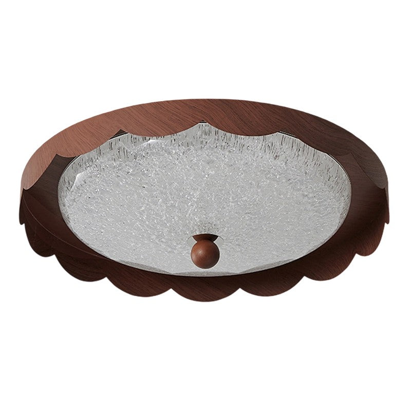 Contemporary Creative Acrylic Iron Wavy Round LED Flush Mount Ceiling Light For Bedroom