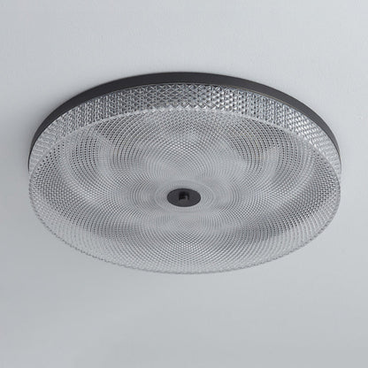Modern Luxury Acrylic Brass Round Cylinder LED Flush Mount Ceiling Light For Bedroom