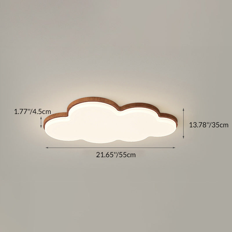 Traditional Chinese Acrylic Iron Cloud Round Square Triangle LED Flush Mount Ceiling Light For Bedroom