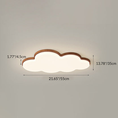 Traditional Chinese Acrylic Iron Cloud Round Square Triangle LED Flush Mount Ceiling Light For Bedroom