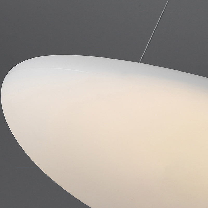 Contemporary Creative Metal PE Pebble-Shaped LED Chandelier For Living Room