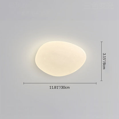 Modern Minimalist PE Iron Pebble-Shaped LED Flush Mount Ceiling Light For Bedroom