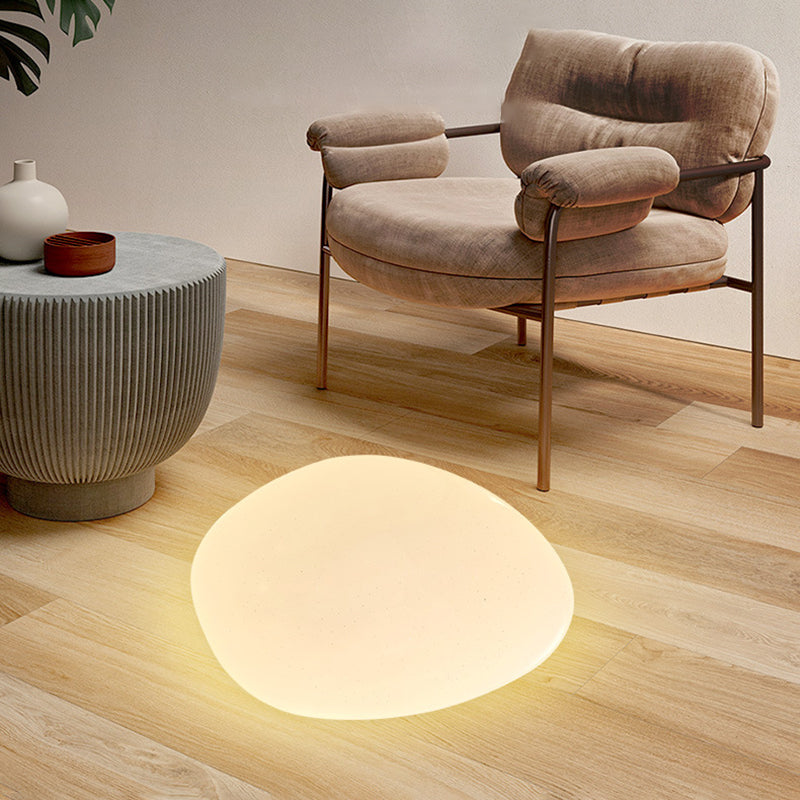 Modern Minimalist PE Iron Pebble-Shaped LED Flush Mount Ceiling Light For Bedroom