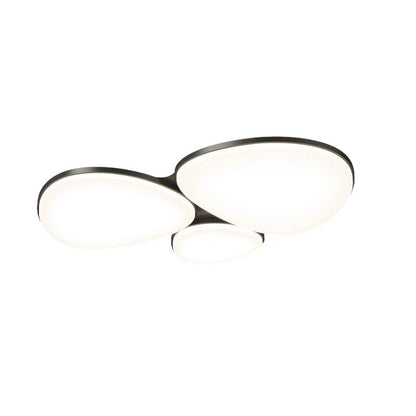 Modern Minimalist Acrylic Iron Semi-Round Floral Geometric LED Flush Mount Ceiling Light For Bedroom & Living Room