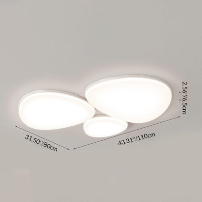 Modern Minimalist Acrylic Iron Semi-Round Floral Geometric LED Flush Mount Ceiling Light For Bedroom & Living Room