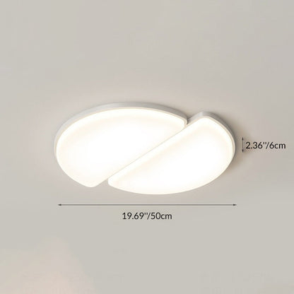 Modern Minimalist Acrylic Iron Semi-Round Floral Geometric LED Flush Mount Ceiling Light For Bedroom & Living Room