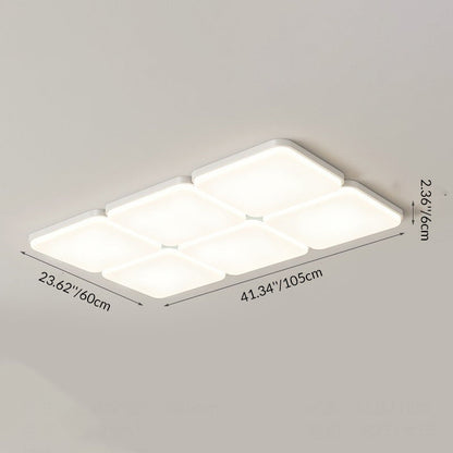 Modern Minimalist Acrylic Iron Semi-Round Floral Geometric LED Flush Mount Ceiling Light For Bedroom & Living Room
