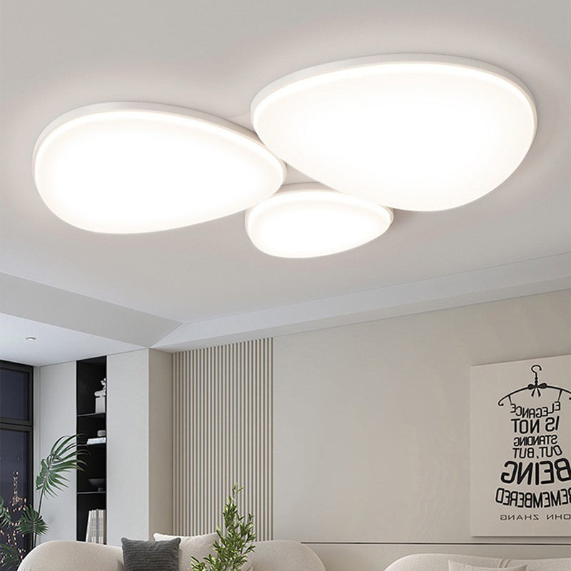 Modern Minimalist Acrylic Iron Semi-Round Floral Geometric LED Flush Mount Ceiling Light For Bedroom & Living Room