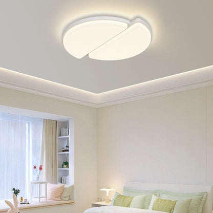 Modern Minimalist Acrylic Iron Semi-Round Floral Geometric LED Flush Mount Ceiling Light For Bedroom & Living Room