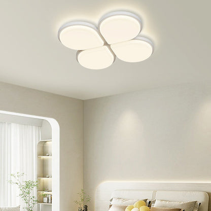 Modern Minimalist Acrylic Iron Semi-Round Floral Geometric LED Flush Mount Ceiling Light For Bedroom & Living Room