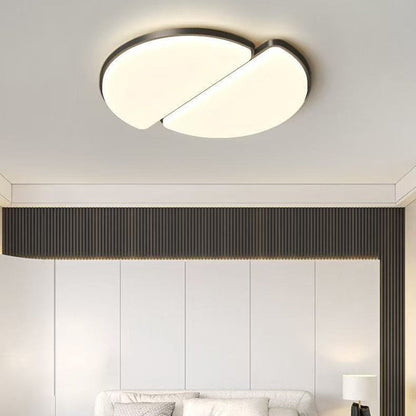 Modern Minimalist Acrylic Iron Semi-Round Floral Geometric LED Flush Mount Ceiling Light For Bedroom & Living Room