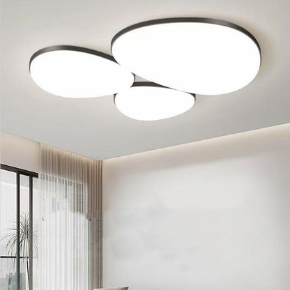 Modern Minimalist Acrylic Iron Semi-Round Floral Geometric LED Flush Mount Ceiling Light For Bedroom & Living Room