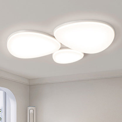 Modern Minimalist Acrylic Iron Semi-Round Floral Geometric LED Flush Mount Ceiling Light For Bedroom & Living Room