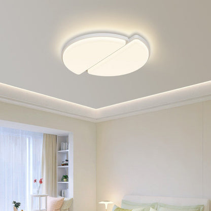 Modern Minimalist Acrylic Iron Semi-Round Floral Geometric LED Flush Mount Ceiling Light For Bedroom & Living Room