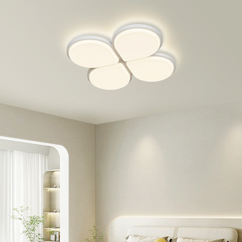 Modern Minimalist Acrylic Iron Semi-Round Floral Geometric LED Flush Mount Ceiling Light For Bedroom & Living Room