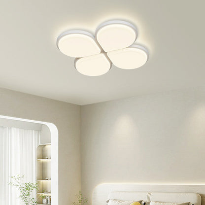 Modern Minimalist Acrylic Iron Semi-Round Floral Geometric LED Flush Mount Ceiling Light For Bedroom & Living Room