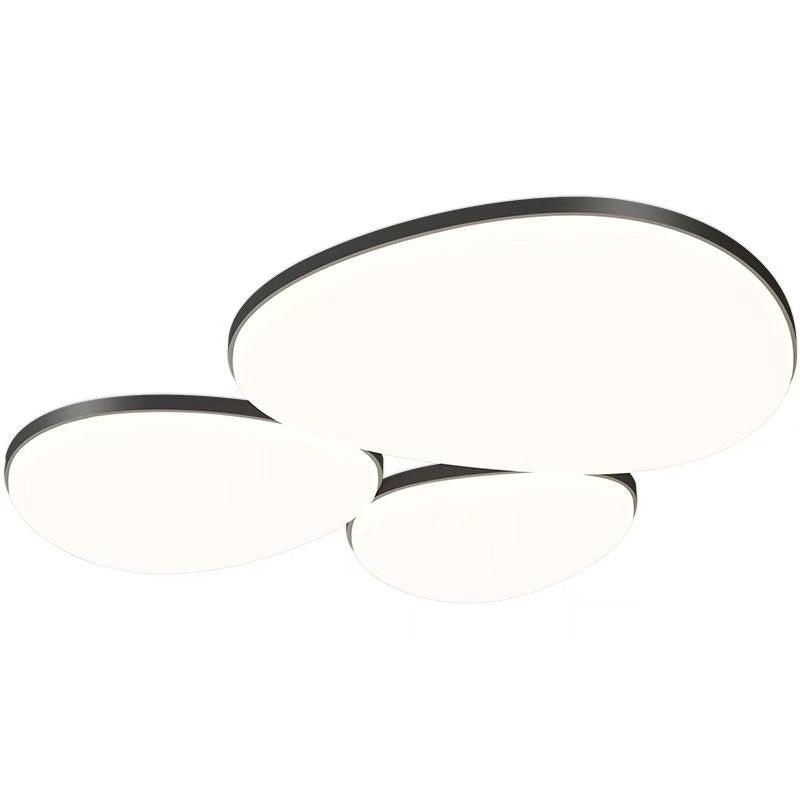 Modern Minimalist Acrylic Iron Semi-Round Floral Geometric LED Flush Mount Ceiling Light For Bedroom & Living Room