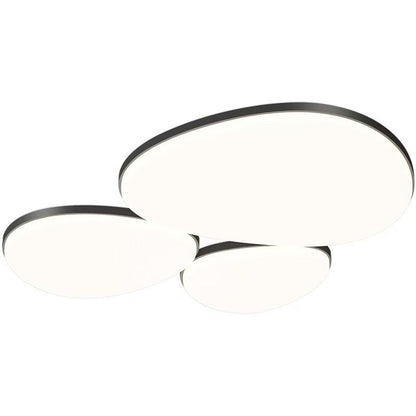 Modern Minimalist Acrylic Iron Semi-Round Floral Geometric LED Flush Mount Ceiling Light For Bedroom & Living Room