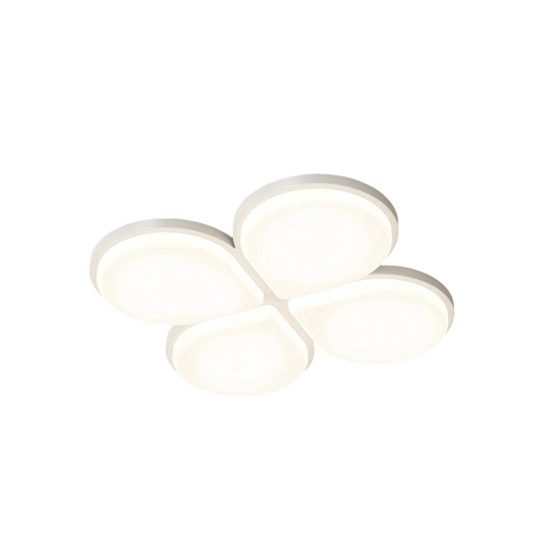 Modern Minimalist Acrylic Iron Semi-Round Floral Geometric LED Flush Mount Ceiling Light For Bedroom & Living Room